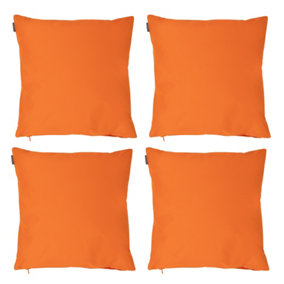 Veeva Indoor Outdoor Cushion Set of 4 Orange Water Resistant Cushions
