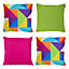Veeva Indoor Outdoor Cushion Set of 4 Rainbow Water Resistant Cushions