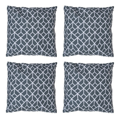 Veeva Indoor Outdoor Cushion Set of 4 Slate Grey Water Resistant Cushions