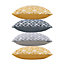 Veeva Indoor Outdoor Cushion Set of 4 Teal Grey Geometric Water Resistant Cushions