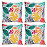 Veeva Indoor Outdoor Cushion Set of 4 Yellow Palm Water Resistant Cushions