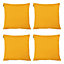 Veeva Indoor Outdoor Cushion Set of 4 Yellow Water Resistant Cushions