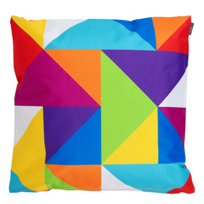 Veeva Indoor Outdoor Cushion Technicolour Geometric Water Resistant Cushions