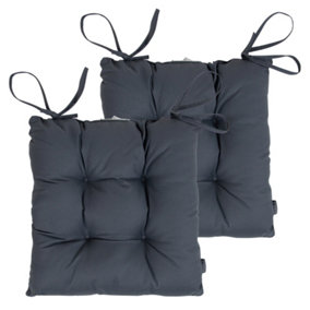 Veeva Indoor Outdoor Seat Cushion Pad Set of 2 Slate Grey