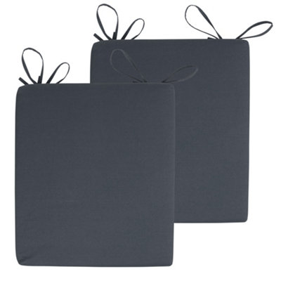 Veeva Indoor Outdoor Seat Cushion Pad Set of 2 Slate Grey