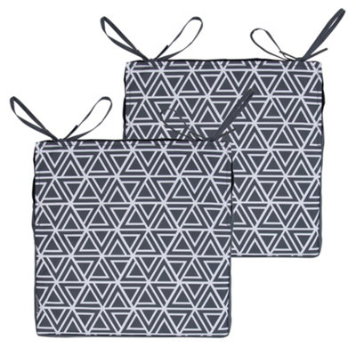 Veeva Indoor Outdoor Seat Cushion Pad Set of 2 Slate Grey DIY at B&Q