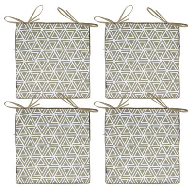 Veeva Indoor Outdoor Seat Cushion Pad Set of 4 Olive Green DIY at B&Q