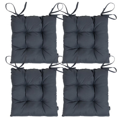 Veeva Indoor Outdoor Seat Cushion Pad Set of 4 Slate Grey DIY at B&Q