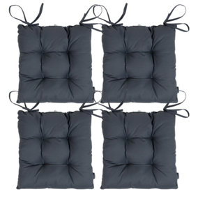 Veeva Indoor Outdoor Seat Cushion Pad Set of 4 Slate Grey