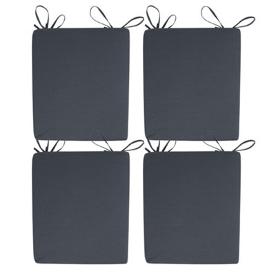 Veeva Indoor Outdoor Seat Cushion Pad Set of 4 Slate Grey DIY at B&Q
