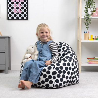 Polka dot bean bag shop chair