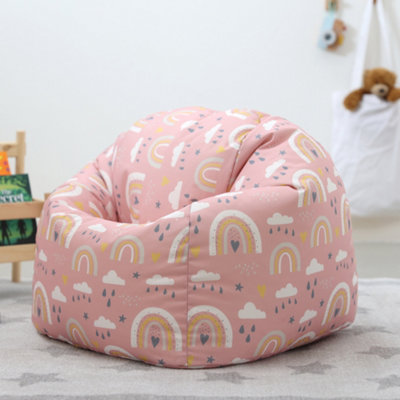 Veeva Kids Rainbow Bean Bag Chair Pink Childrens Bean Bags DIY at B&Q