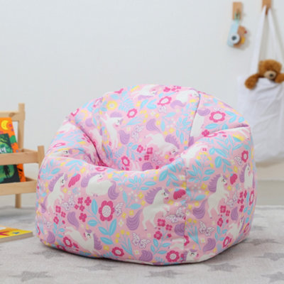 Veeva Kids Unicorn Bean Bag Chair Purple Childrens Bean Bags DIY at B&Q