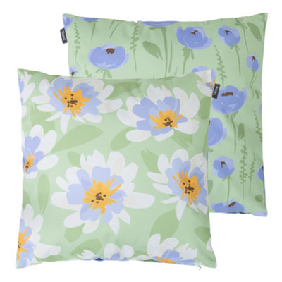 Veeva Meadow Print Set of 2 Green Outdoor Cushion