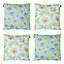 Veeva Meadow Print Set of 4 Green Outdoor Cushion