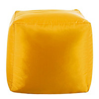 Veeva Outdoor Bean Cube Ochre Yellow Bean Bag Pouffe