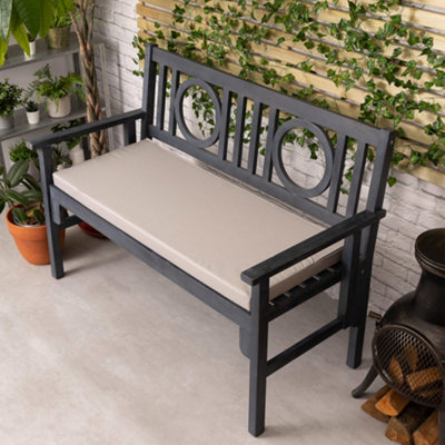 Outdoor metal deals bench with cushion