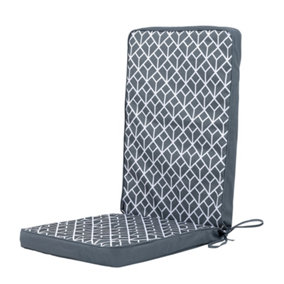 Veeva Outdoor High Back Seat Cushion Grey Geometric