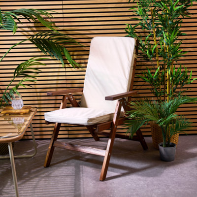 Veeva Outdoor High Back Seat Cushion Natural DIY at B&Q