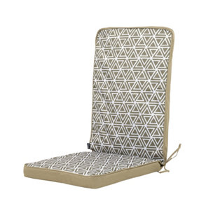 Veeva Outdoor High Back Seat Cushion Olive Green Geometric