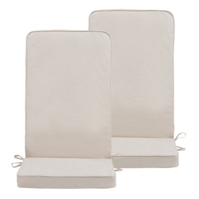 Veeva Outdoor High Back Seat Cushion Set of 2 Natural Beige