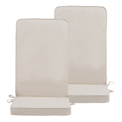 Veeva Outdoor High Back Seat Cushion Set of 2 Natural DIY at B&Q