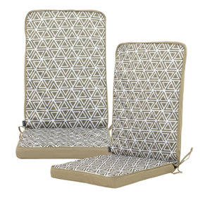 Veeva Outdoor High Back Seat Cushion Set of 2 Olive Green Geometric