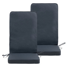 Veeva Outdoor High Back Seat Cushion Set of 2 Slate Grey