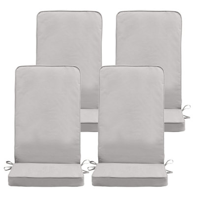 Veeva Outdoor High Back Seat Cushion Set of 4 Grey