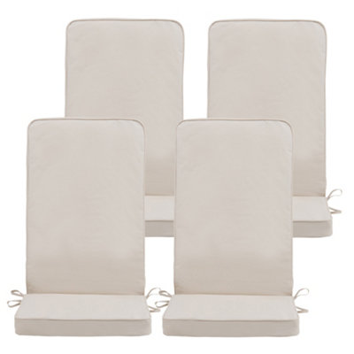 Veeva Outdoor High Back Seat Cushion Set of 4 Natural Beige