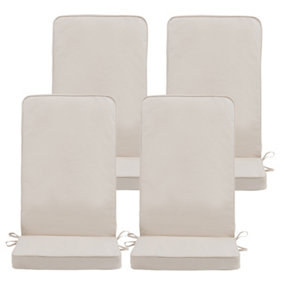 Veeva Outdoor High Back Seat Cushion Set of 4 Natural Beige