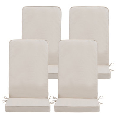 Veeva Outdoor High Back Seat Cushion Set of 4 Natural DIY at B&Q