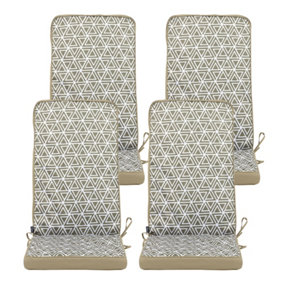 Veeva Outdoor High Back Seat Cushion Set of 4 Olive Green Geometric
