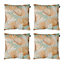 Veeva Pampas Grass Print with Stone Back Set of 4 Outdoor Cushion