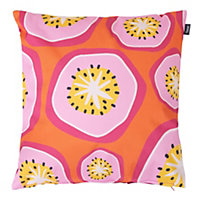 Veeva Passionfruit Print with Pink Back Outdoor Cushion
