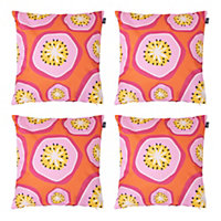 Veeva Passionfruit Print with Pink Back Set of 4 Outdoor Cushion