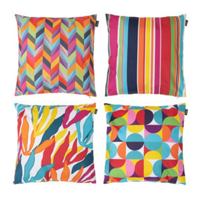 Veeva Rainbow Geometric Print Outdoor Indoor Cushion - Collection Three