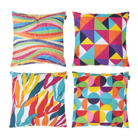 Veeva Rainbow Geometric Print Outdoor Indoor Cushion - Collection Two