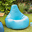 Veeva Recliner Indoor Outdoor Bean Bag Aqua Blue Bean Bag Chair
