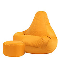 Veeva Recliner Indoor Outdoor Bean Bag & Pouffe Ochre Yellow Bean Bag Chair