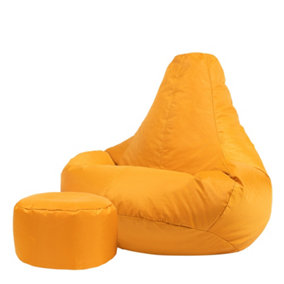 Veeva Recliner Indoor Outdoor Bean Bag & Pouffe Ochre Yellow Bean Bag Chair