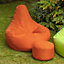 Veeva Recliner Indoor Outdoor Bean Bag & Pouffe Orange Bean Bag Chair