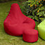 Veeva Recliner Indoor Outdoor Bean Bag & Pouffe Red Bean Bag Chair