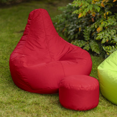 Veeva Recliner Indoor Outdoor Bean Bag & Pouffe Red Bean Bag Chair