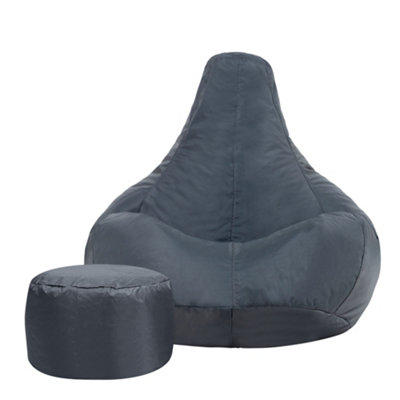 Veeva Recliner Indoor Outdoor Bean Bag & Pouffe Slate Grey Bean Bag Chair