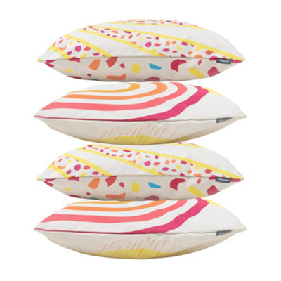 Veeva Soleil Collection Sun and Terrazzo Set of 4 Outdoor Cushion - Collection Two