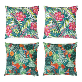 Veeva Tropical Palm Prints Indoor Set of 4 Outdoor Cushions - Collection Five