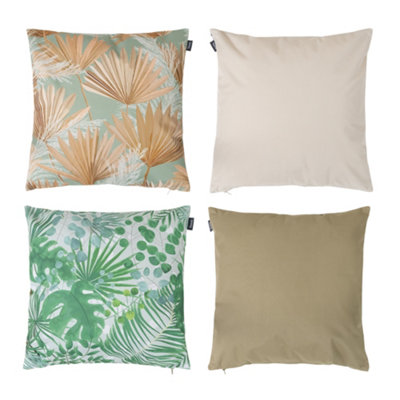 Veeva Tropical Palm Prints Indoor Set of 4 Outdoor Cushions - Collection Four