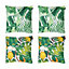 Veeva Tropical Palm Prints Indoor Set of 4 Outdoor Cushions - Collection One