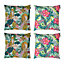 Veeva Tropical Palm Prints Indoor Set of 4 Outdoor Cushions - Collection Three